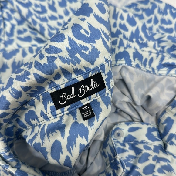 Bad Birdie Polo Shirt Golf Short Sleeve Performance Collared Blue Mens Size 2XL - Picture 7 of 8